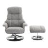 Recliner Chair With Ottoman Modern 360° Swivel Lounge Chair With Footstool Chenille Fabric 5 Point Vibration Massage Seat Heating & 140° Adjustable Backrest - Gray - Image 14