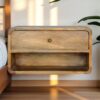 Floating Curve Open Slot Nightstand - Oak - Image 9