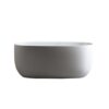 Freestanding Bathtub Resin Stone Soaking Bathtub Solid Surface Modern Tubs With Overflow And Pop-Up Drain - Matte White - Image 6