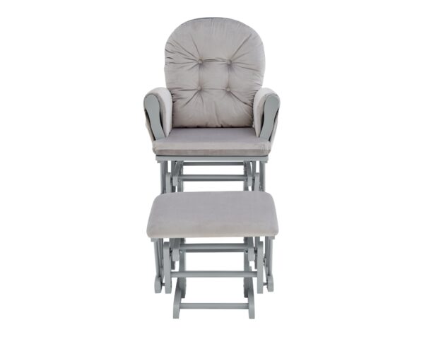Mason - Glider And Ottoman Gray Wood - Light Gray Fabric