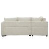 L-Shaped Sectional Pull Out Sofa Bed Sleeper Sofa With Two USB Ports, Two Power Sockets And A Movable Storage Ottoman - Beige - Image 22