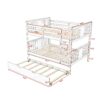Full Over Full Bunk Bed With Twin Size Trundle And Ladder - White - Image 11