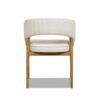 Mirah - Modern Open Barrel Dining Chair - Eggshell White - Image 3