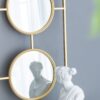 3 Mirror Piece Wall Mirror InRectangular Frame, Home Wall Decor For Bedroom Living Room - Gold - Image 5