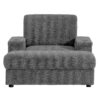 Oversized Chaise Lounge Indoor Rabbit Fur Sofa Bed With Storage Ottoman And Armrests Cup Holders With Deep Seat - Gray - Image 6