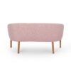 Mid Century Modern Loveseat With Channel Stitched Backrest - Blush - Image 9
