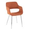 Margarite - Contemporary Dining / Chair (Set of 2) - Chrome / Orange - Image 2
