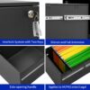 2 Drawer Mobile File Cabinet With Lock Steel File Cabinet For Legal / Letter / A4 / F4 Size/ Home / Office Design - Black - Image 6