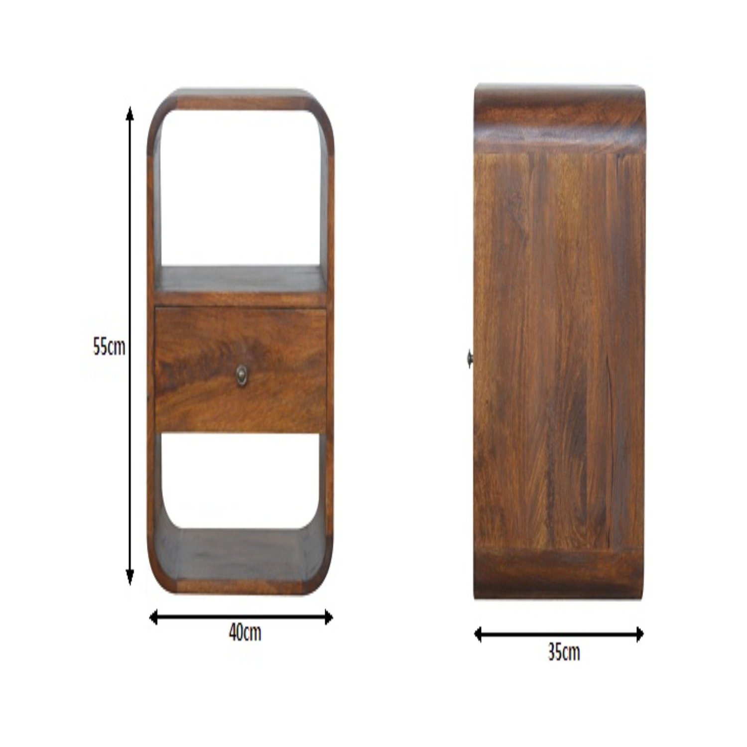 Curved Edge Nightstand - Chestnut - Image 13