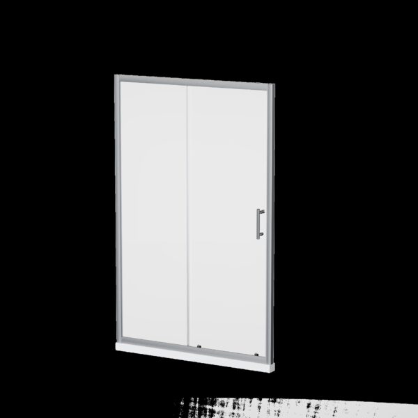 Single Sliding Shower Door With Handle - Chrome