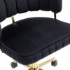 Modern Home Office Desk Chair With Adjustable Height And Swivel Wheels - Black - Image 24