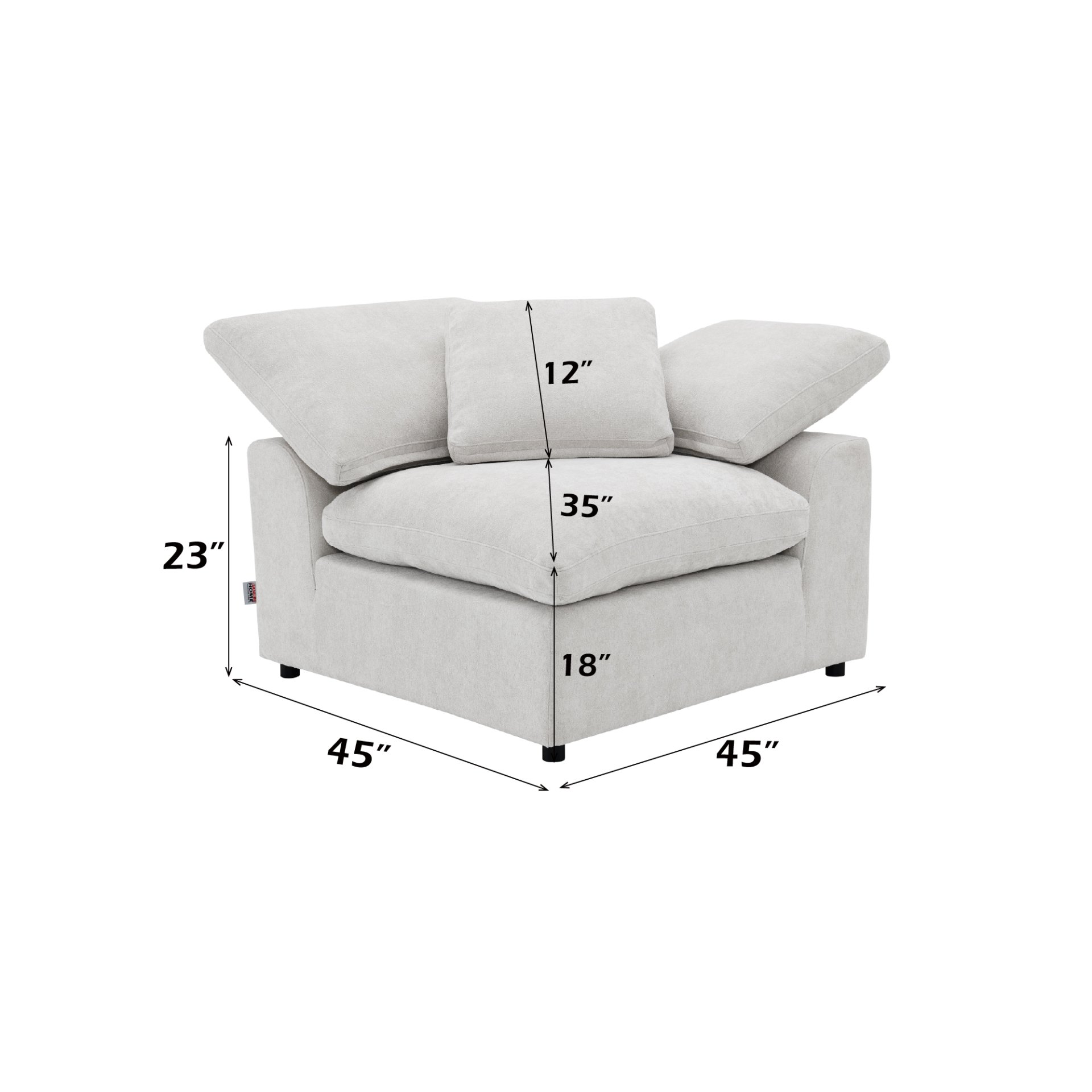 Naveen - 4 Piece Modular Sectional With Ottoman - Ivory - Image 6