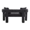 Modern Loveseat Sofa, Comfy Upholstered 2 Seater Sofa, Small Loveseat Accent Couch For Living Bedroom Leisure Areas - Carbon Black - Image 15