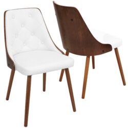 Gianna - Mid-Century Modern Dining / Chair - Walnut / White