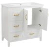 Elegant Freestanding Bathroom Vanity With Sink, Soft Closing Cabinet & Drawers - White - Image 18
