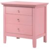 3 Drawer Nightstand - Pink - Image 6