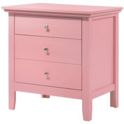 3 Drawer Nightstand - Pink