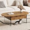 Elegant Coffee Table With Double Drawers And Transparent Glass Sides - Wood - Image 4