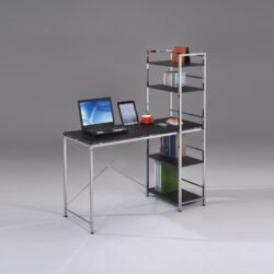 Elvis - Writing Desk With Shelves - Black / Chrome