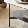 Contemporary Coffee Table Sintered Stone Surface With Ceramic Finish Double Layer Design Base Matte Shelf Modern Living Room Center Table - White / Gray - Image 8
