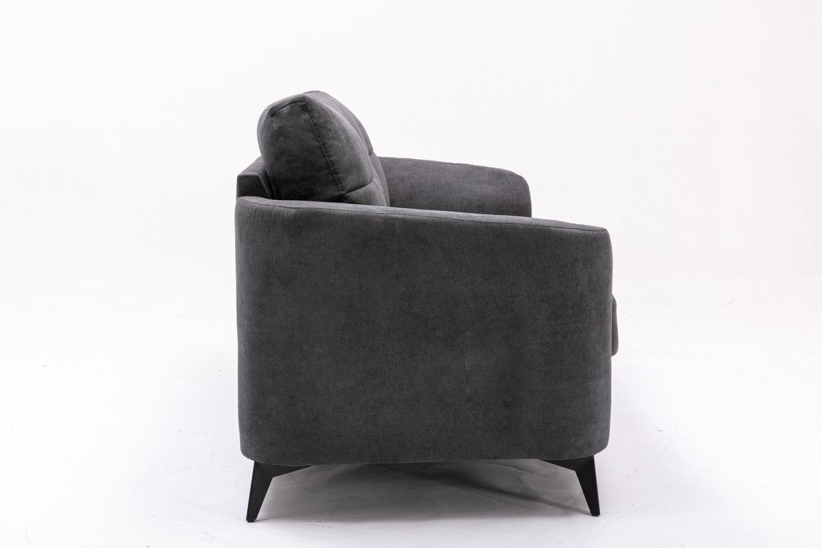 Callie - Woven Fabric Living Room Sofa, Loveseat (Set of 2) - Gray - Image 8
