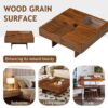 Mid Century Modern Coffee Table, Unique Square Wooden Coffee Table With 3 Drawers, Tempered Glass And Solid Wood Legs For Living Room - Brown - Image 6