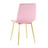 Modern Simple Light Luxury Dining Chair With Gold Metal Legs (Set of 4) - Pink Flannelette - Image 17