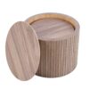 Handcrafted Nested Table Set 2 Pieces, Round Coffee Table - Walnut Color - Image 14