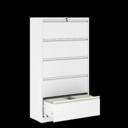 Modern 5 Drawer Steel Lateral File Cabinet With Lock, Metal Filing Cabinet For Home And Office - Gunmetal Black