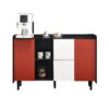 Sideboard Buffet Cabinet With Doors And Unique Panel Styling - Black / Red - Image 14