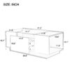 LED Coffee Table, Modern Center Table, Coffee Table With Open Storage Compartment And 2 Hidden Drawers For Living Room - Black - Image 3