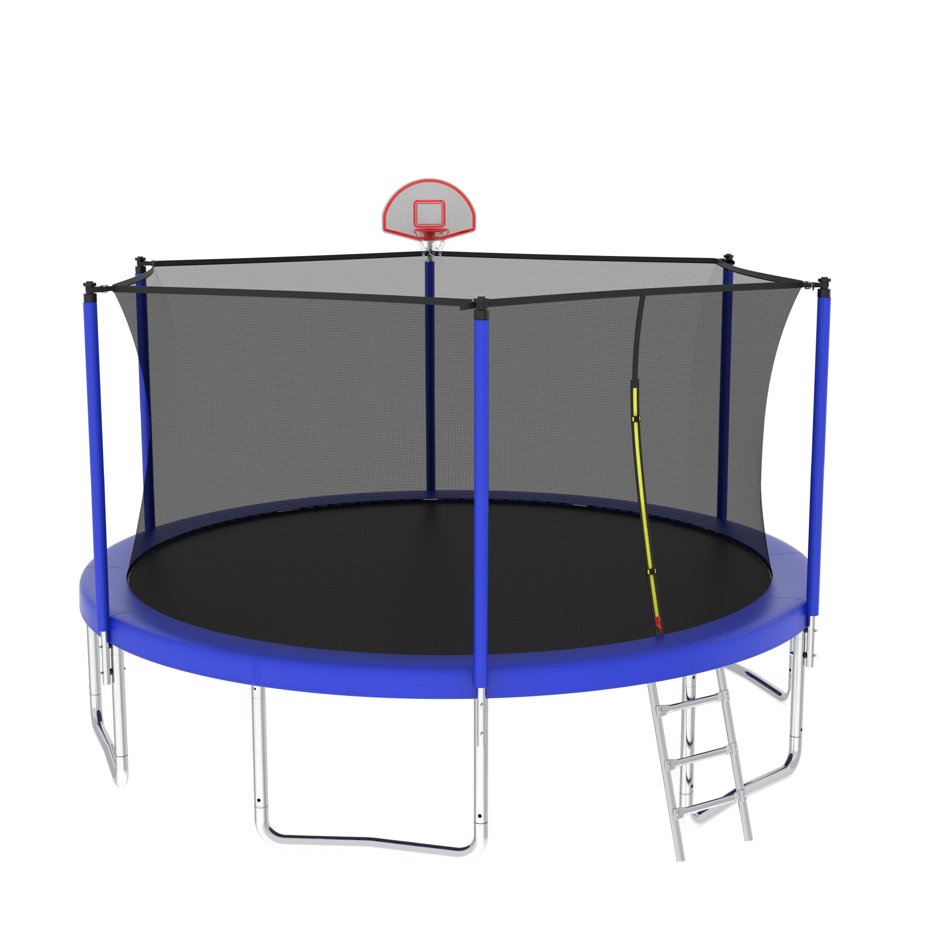 14Ft For Kids Children With Safety Enclosure Net Outdoor Backyards Large Recreational Trampoline - Blue - Image 5