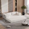 Convertible Couch Bed With 2 Pillows, 3 Seat Folding Floor Couch & King Size Bed Mattress, Diy Combination - Beige - Image 4