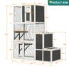 3 Tier Wooden Outdoor & Indoor Cat House Suitable For 1-3 Cats Cat Enclosure Resting Box With 4 Platforms And 2 Doors Cat Shelter Kitty House With A Jump Box For Hiding And Resting Cat Cage - Gray - Image 3
