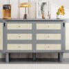Full Murphy Bed With Hidden Storage & Modern Woven Design - Gray - Image 9
