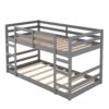 Twin Over Twin Bunk Bed With Ladder - Gray - Image 4