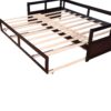 Daybed With Trundle And Two Storage Drawers, Sofa Bed For Bedroom Living Room - Espresso - Image 6