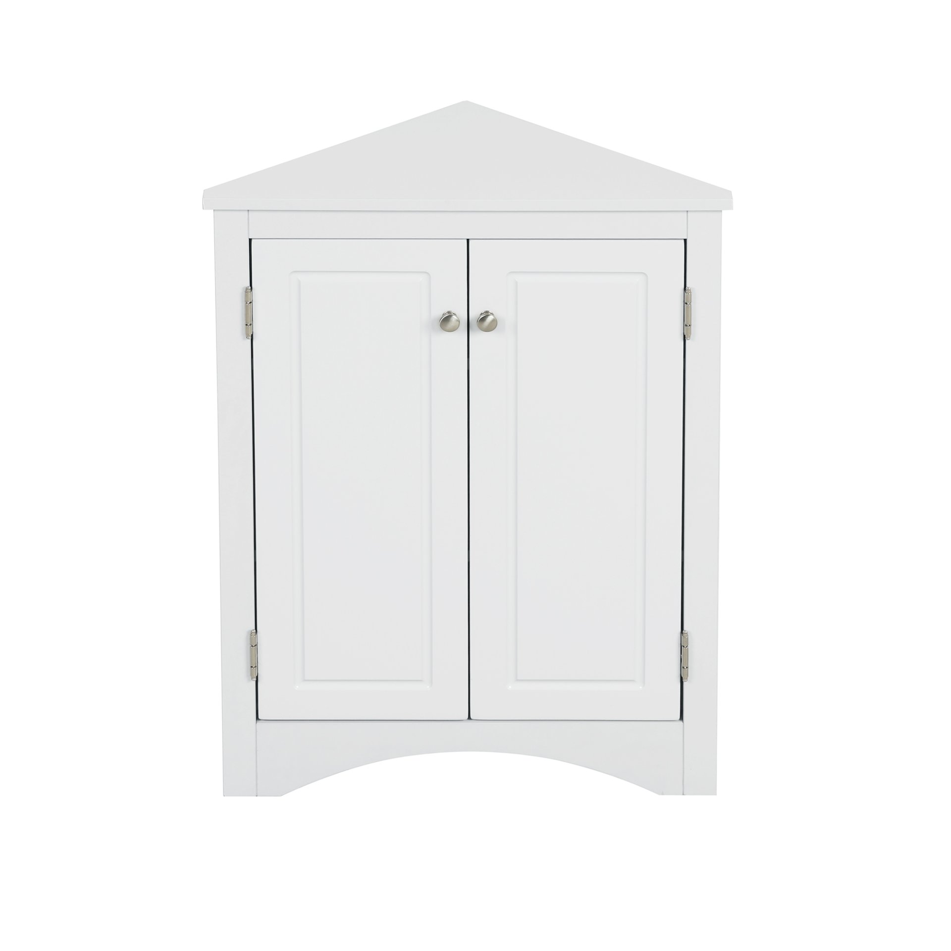 Triangle Bathroom Storage Cabinet With Adjustable Shelves, Freestanding Floor Cabinet For Home Kitchen - White - Image 18