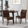 Modern Dining Chair With Upholstery - Dark Brown - Image 4
