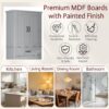 Elegant Storage Cabinet With Multi Functional Space, 2 Drawers With Slide Rails, Adjustable Shelf - Gray - Image 9