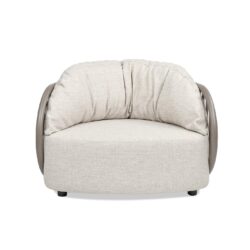 Harper - Barrel Upholstered Patio Deep Seating Armchair Axroma Olefin - Oat Beige