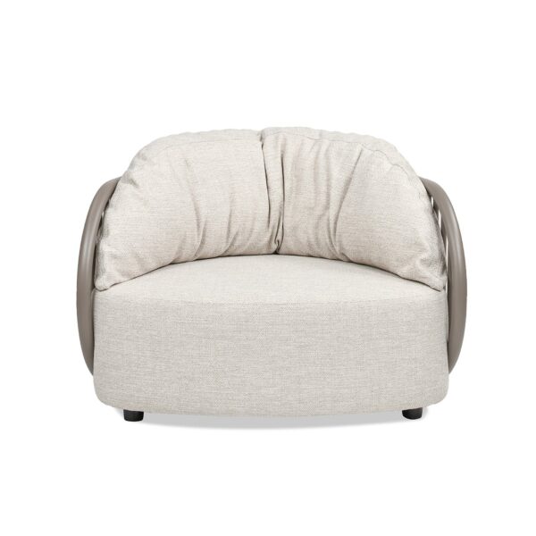 Harper - Barrel Upholstered Patio Deep Seating Armchair Axroma Olefin - Oat Beige