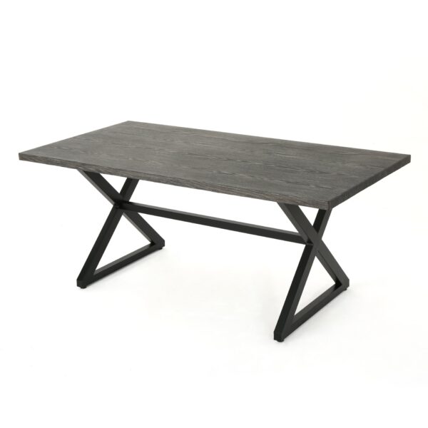 Rolando - Outdoor Aluminum Dining Table With Steel Frame - Gray / Black