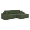 Modern Minimalist L Shape Modular Sectional Sofa Bed Corduroy Space Efficient Design - Green - Image 13