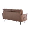 Mid Century Modern Loveseat Sofa With USB, 2 Seater Couch, Removable Pillow Covers - Brown - Image 17