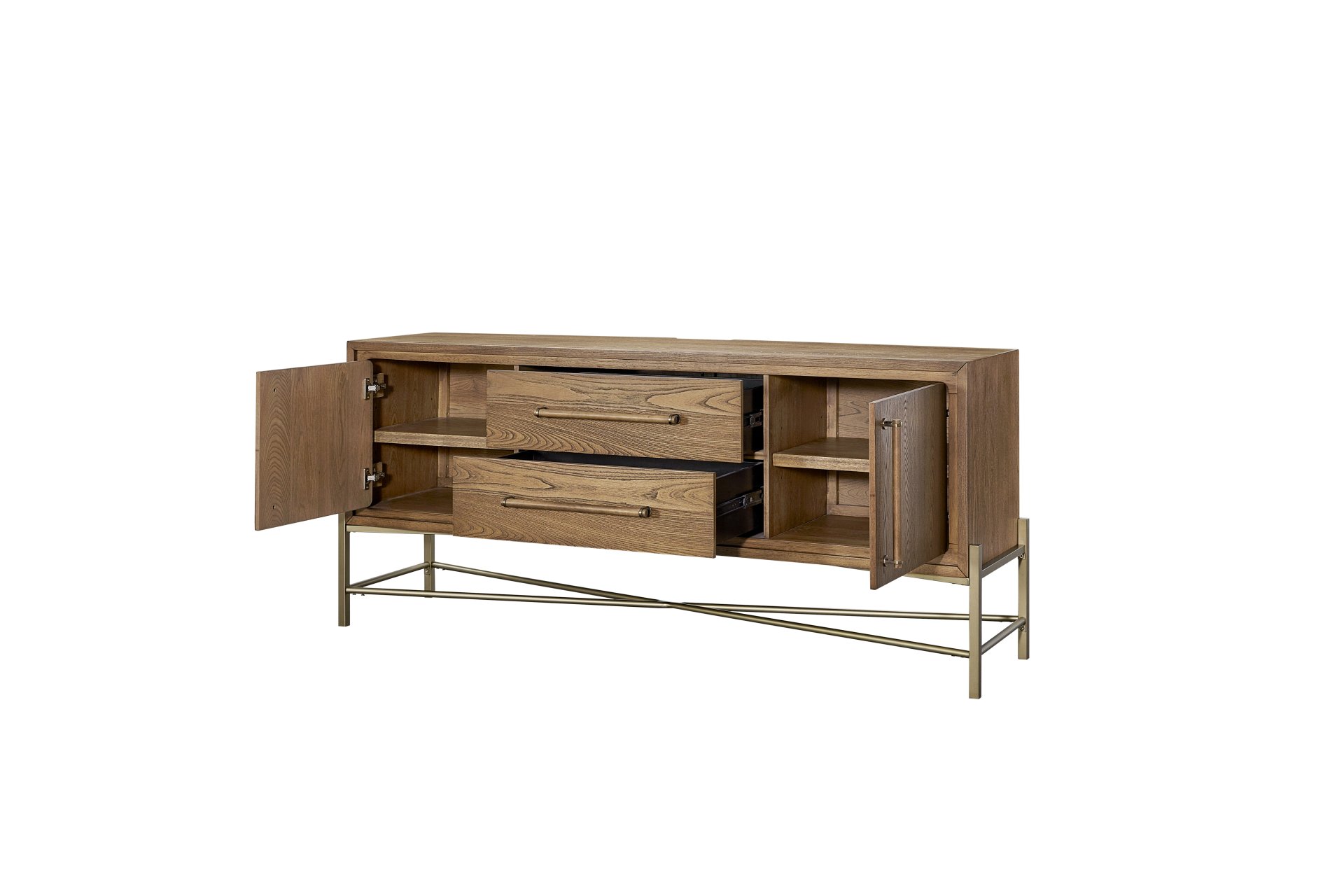 Metal Base Sideboard - Light Brown - Image 8