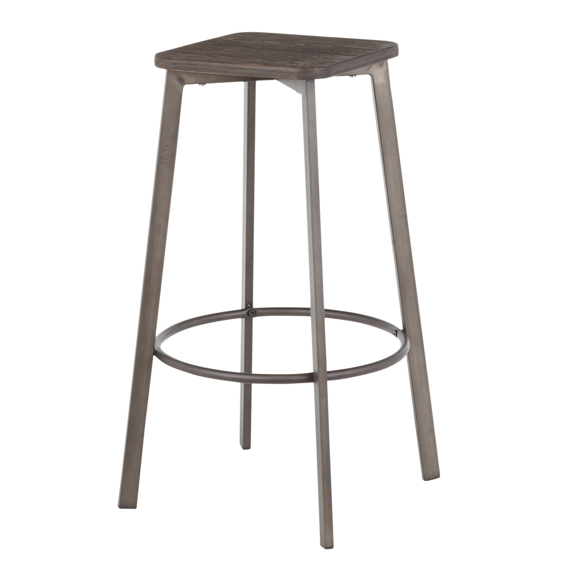 Clara - Industrial Square Barstool (Set of 2) - Espresso - Image 4