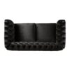 Chesterfield Velvet Loveseat Sofa, 2 Person Rolled Arm Upholstered Couch - Black - Image 11