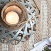 Decorative Lantern With Handle, Wooden Lantern For Indoor Outdoor, Home Garden, Wedding - Silver - Image 5
