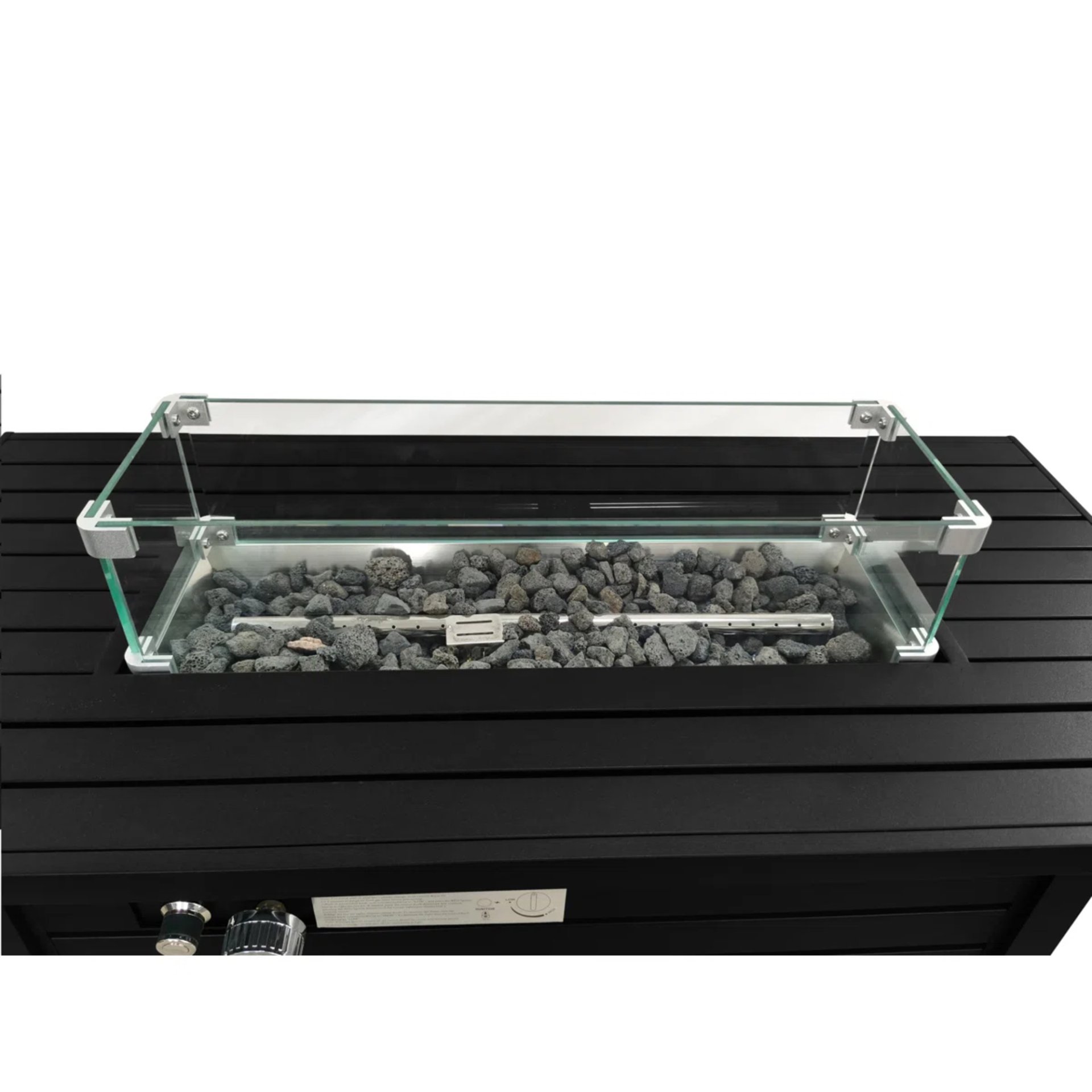 Propane Fire Pit Table With Cover - Black - Image 5